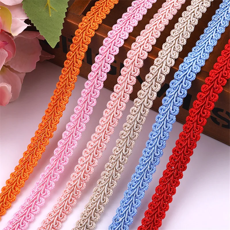12mm Lace Trimming Ribbon Polyester Centipede Braided Lace Sewing Clothes Accessories Curve Lace DIY Craft Wedding Decor 2/5yard