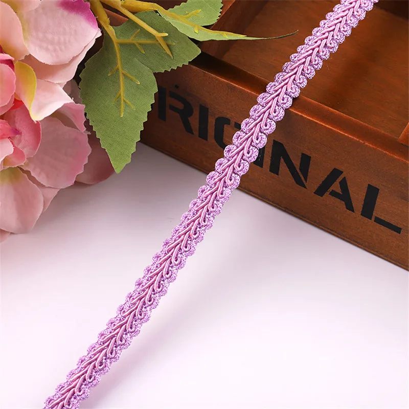 12mm Lace Trimming Ribbon Polyester Centipede Braided Lace Sewing Clothes Accessories Curve Lace DIY Craft Wedding Decor 2/5yard