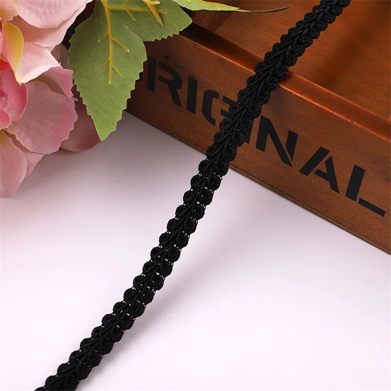 12mm Lace Trimming Ribbon Polyester Centipede Braided Lace Sewing Clothes Accessories Curve Lace DIY Craft Wedding Decor 2/5yard