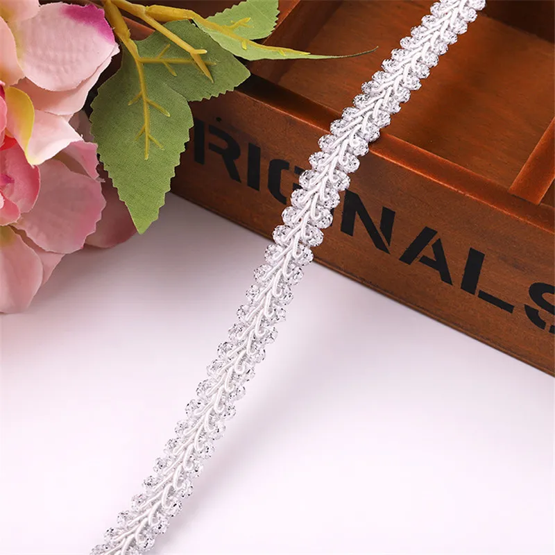 12mm Lace Trimming Ribbon Polyester Centipede Braided Lace Sewing Clothes Accessories Curve Lace DIY Craft Wedding Decor 2/5yard