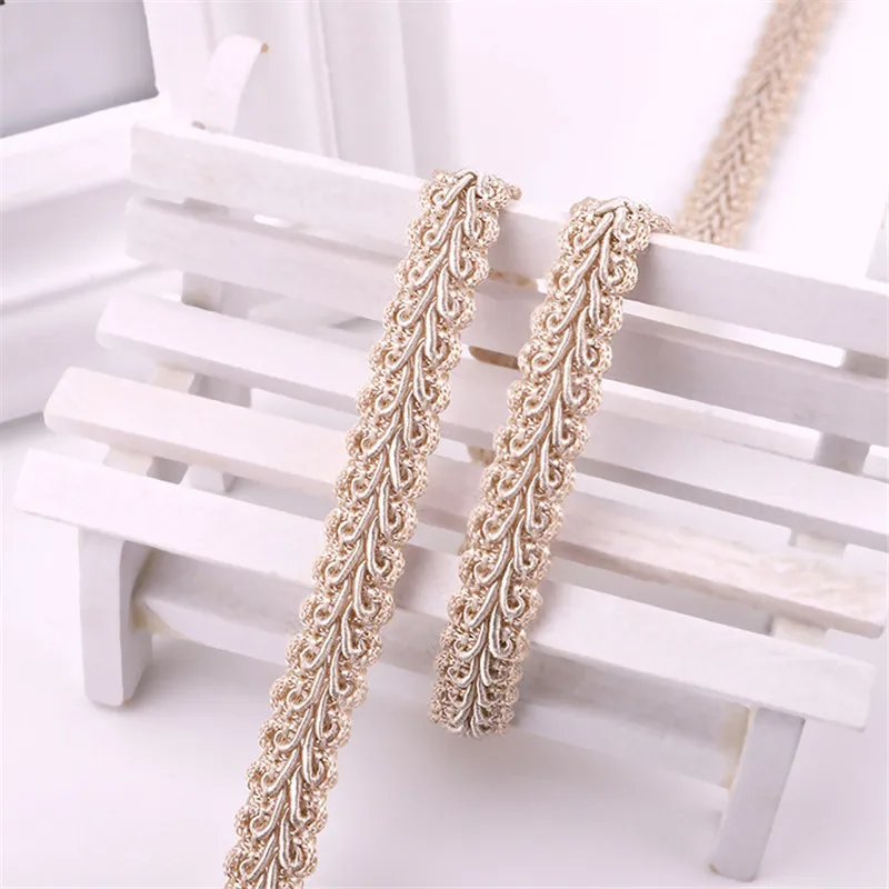 12mm Lace Trimming Ribbon Polyester Centipede Braided Lace Sewing Clothes Accessories Curve Lace DIY Craft Wedding Decor 2/5yard