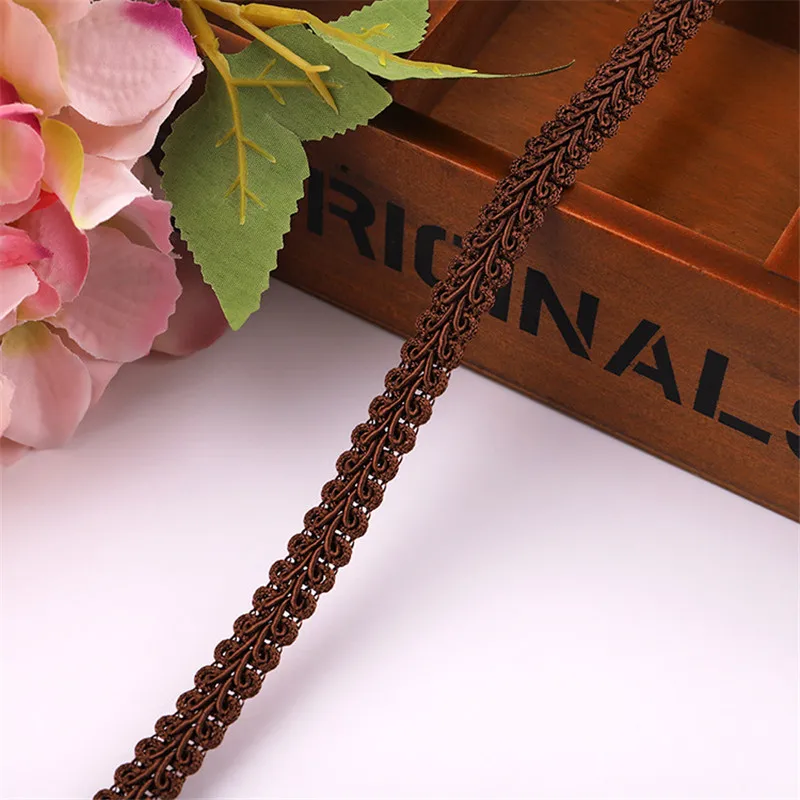 12mm Lace Trimming Ribbon Polyester Centipede Braided Lace Sewing Clothes Accessories Curve Lace DIY Craft Wedding Decor 2/5yard
