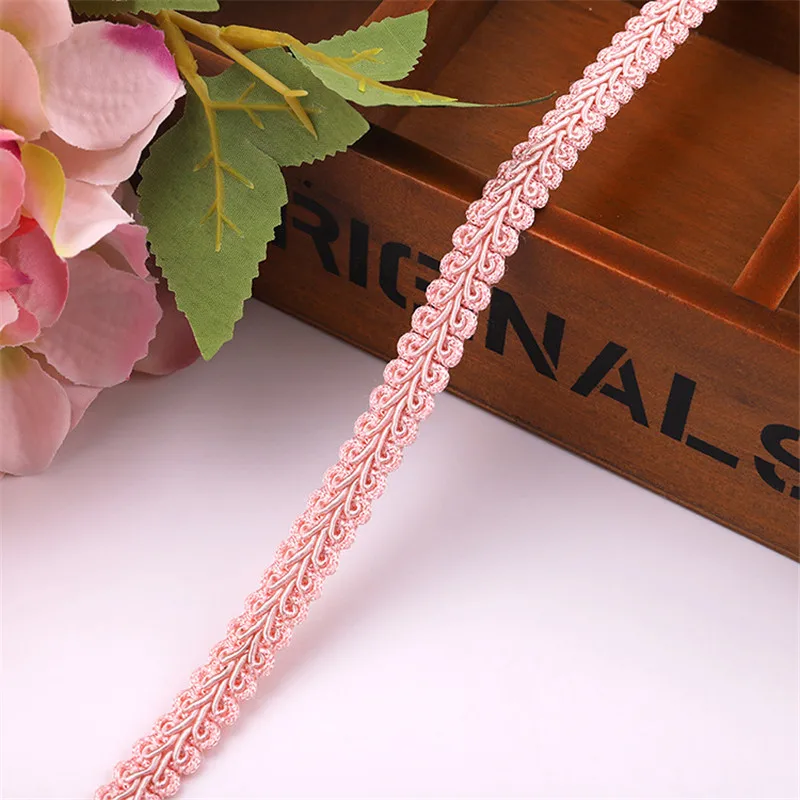 12mm Lace Trimming Ribbon Polyester Centipede Braided Lace Sewing Clothes Accessories Curve Lace DIY Craft Wedding Decor 2/5yard
