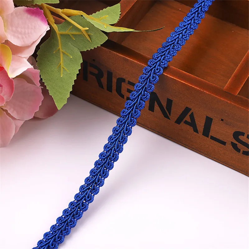 12mm Lace Trimming Ribbon Polyester Centipede Braided Lace Sewing Clothes Accessories Curve Lace DIY Craft Wedding Decor 2/5yard