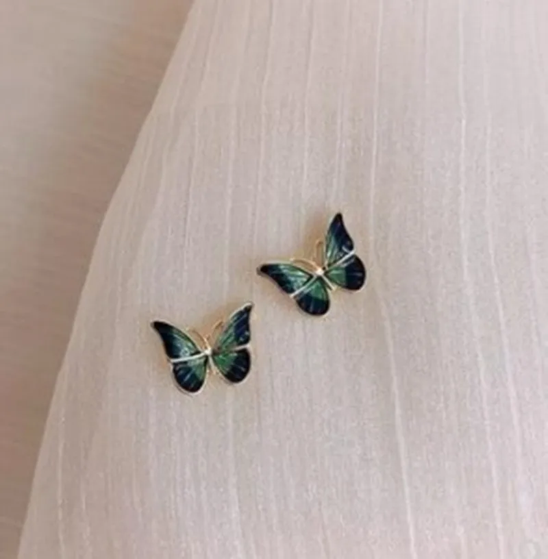 Fashion Personality Beautiful Butterfly Earrings Purpou Enamel Pretty Beautiful Earrings For Women Fashion Alloy Jewelry Accesso