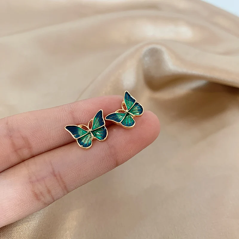 Fashion Personality Beautiful Butterfly Earrings Purpou Enamel Pretty Beautiful Earrings For Women Fashion Alloy Jewelry Accesso