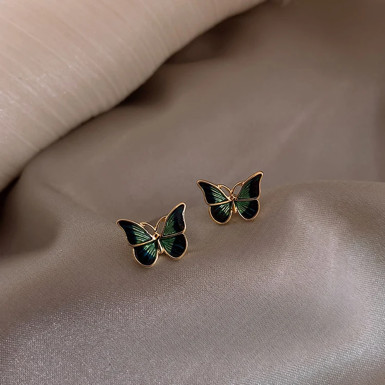 Fashion Personality Beautiful Butterfly Earrings Purpou Enamel Pretty Beautiful Earrings For Women Fashion Alloy Jewelry Accesso