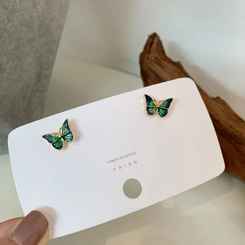 Fashion Personality Beautiful Butterfly Earrings Purpou Enamel Pretty Beautiful Earrings For Women Fashion Alloy Jewelry Accesso