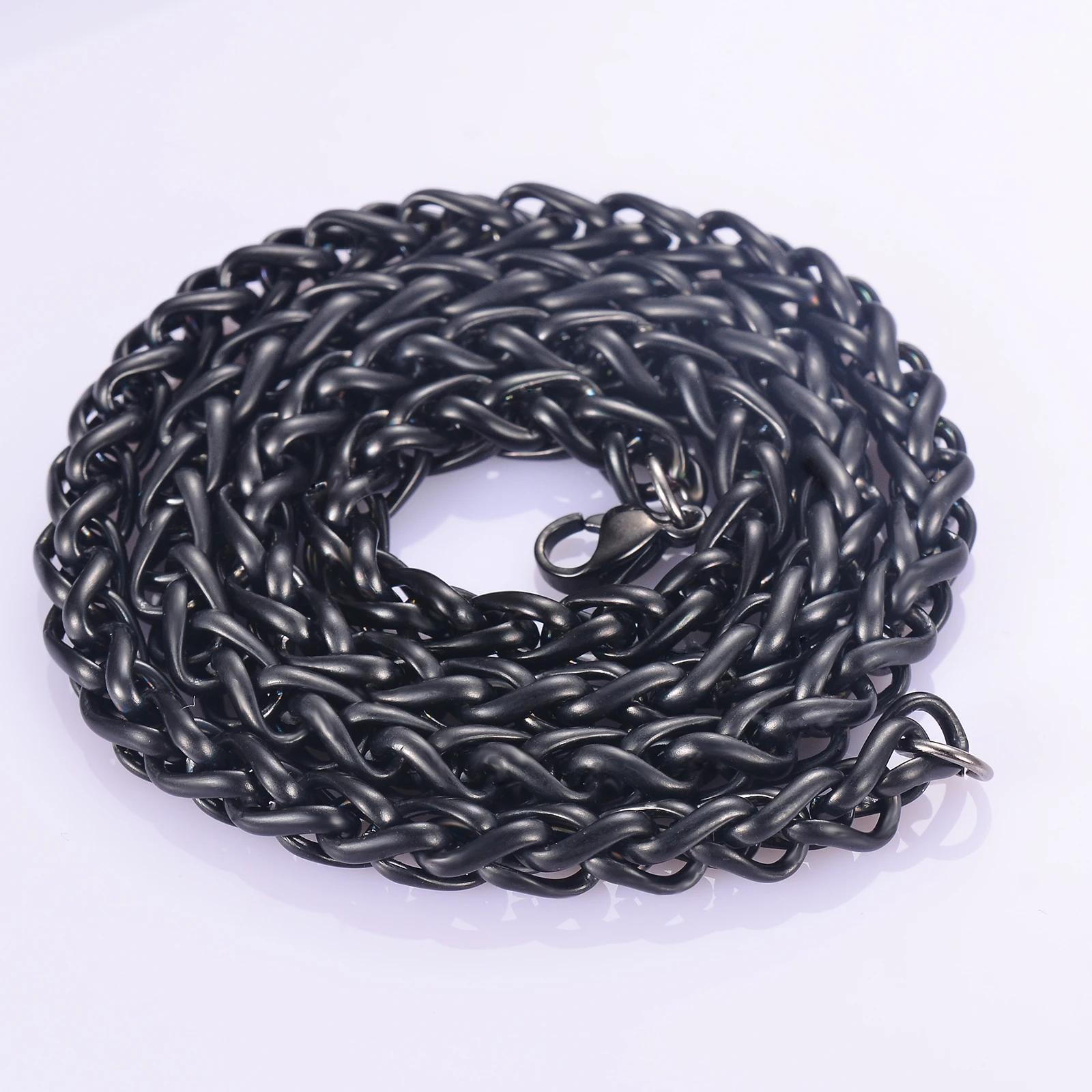 1 Piece Width 3mm/4mm/5mm/6mm Black Color Keel Link Chain Necklace For Men Women Stainless Steel Chain Necklace