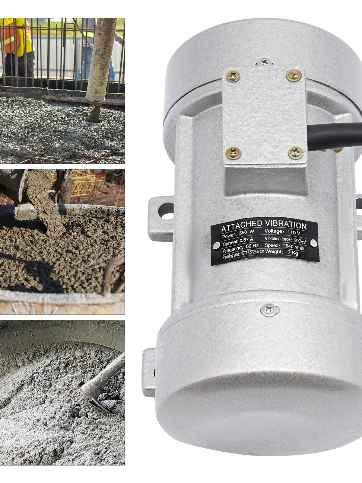 Waterproof Concrete Vibrator 110V 550W 2840RPM Electric Shocker for Mining and Electric Power