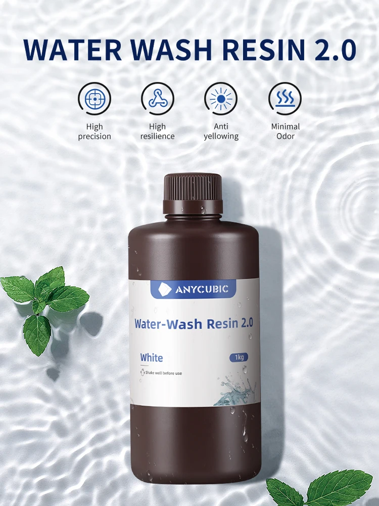 ANYCUBIC Water-Wash 2.0 10KG 3D Printer Resin Water-Washable High Precision Low odor And Low Viscosity for LCD 3D printer Photon