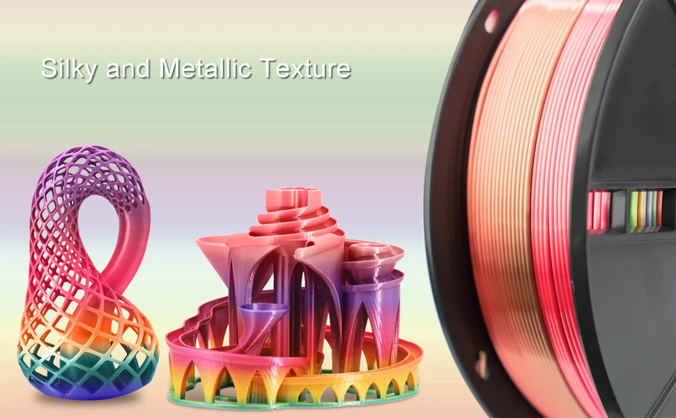 Eryone New Rainbow PLA Filament Multicolor Perfect Spooled 1.75mm 1KG Texture For 3d Printer High Quality Fast Shipping