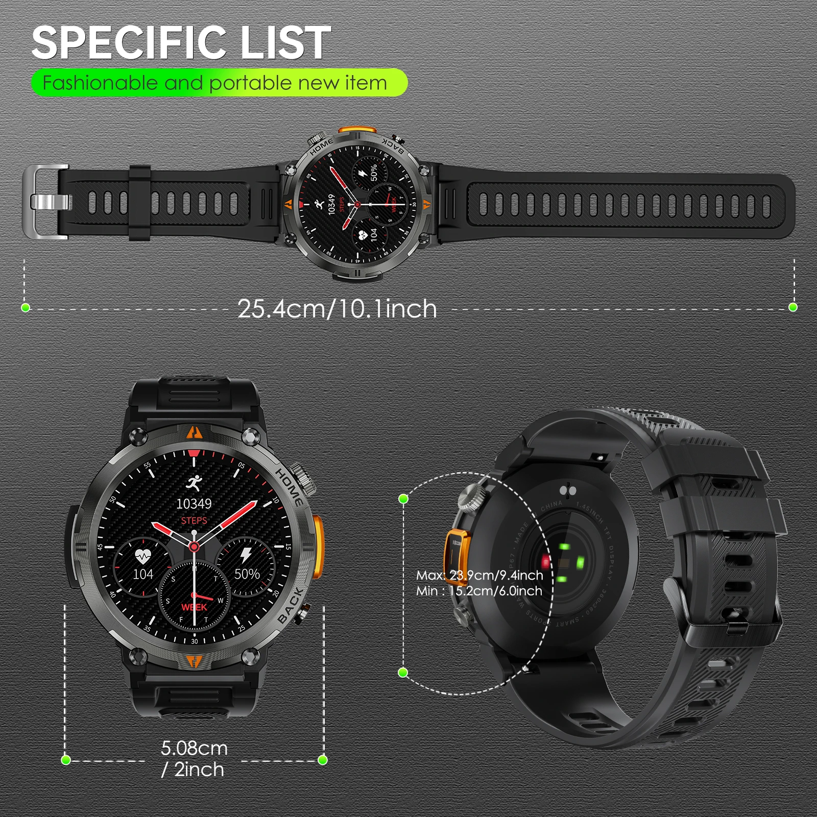 LaNikar 2025 KE3 Bluetooth Call Smart Watch Men Full Touch Screen Health Monitor With steel ring Men SmartWatch For IOS Android