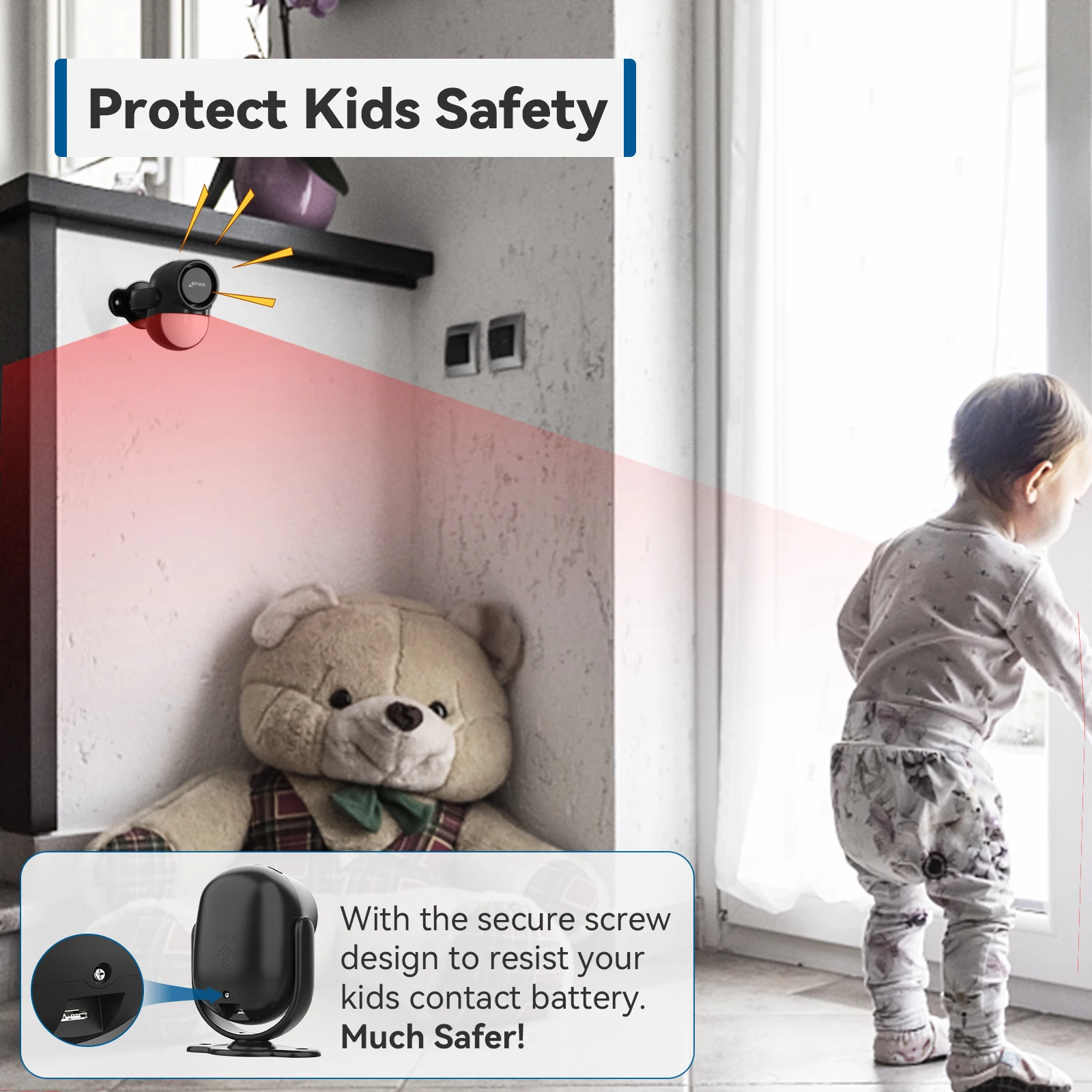 CPVAN Infrared Motion Detector for Home Burglar Alarm Sensor Security Protection Wireless 433MHz PIR Motion Sensor 125dB Sound