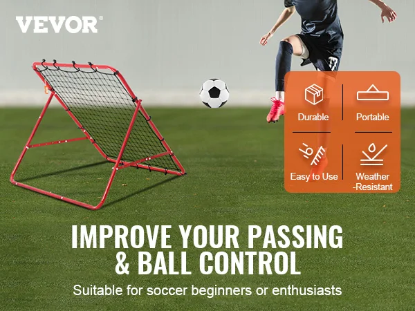 VEVOR 39X39FT Soccer Rebounder Rebound Net Portable Football Training Gifts Adjustable Angles Goal Net Aids & Equipment