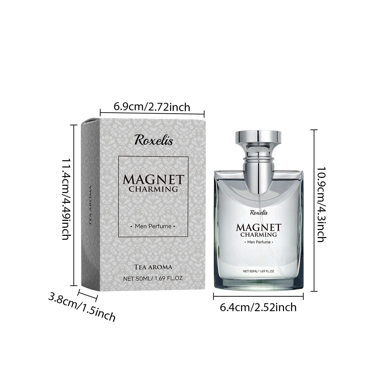 Roxelis 50ml Magnet Charming Men Perfume Tea Scent Bergamot Fragrance Freshing Lasting Glamour Flirting Dating Pheromone Perfume