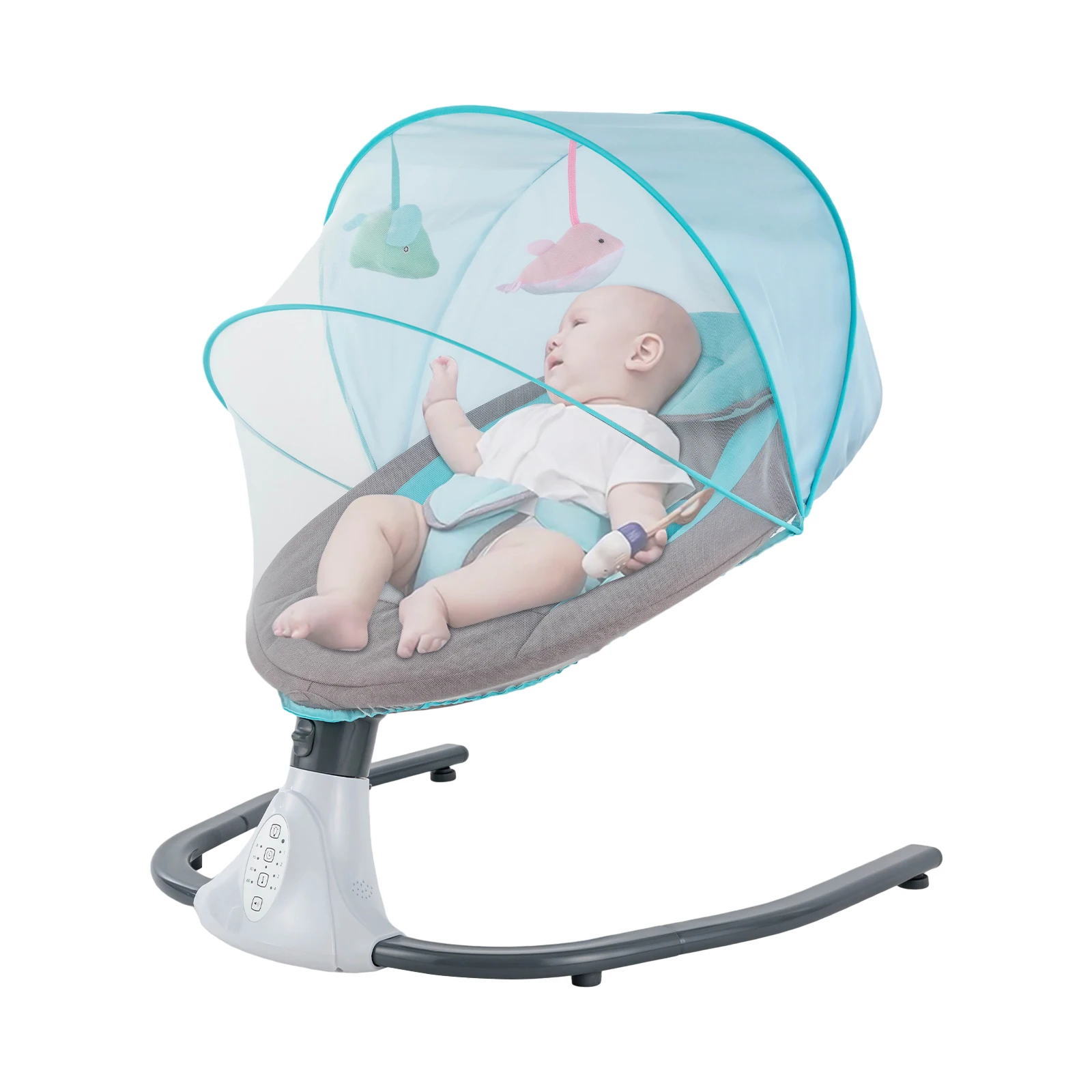 Electric Baby Swings for Infants to Toddler,Rocking Bedside Sleeper w/Wheels Travel Bag Music Speake for Newborn Boys and Girls