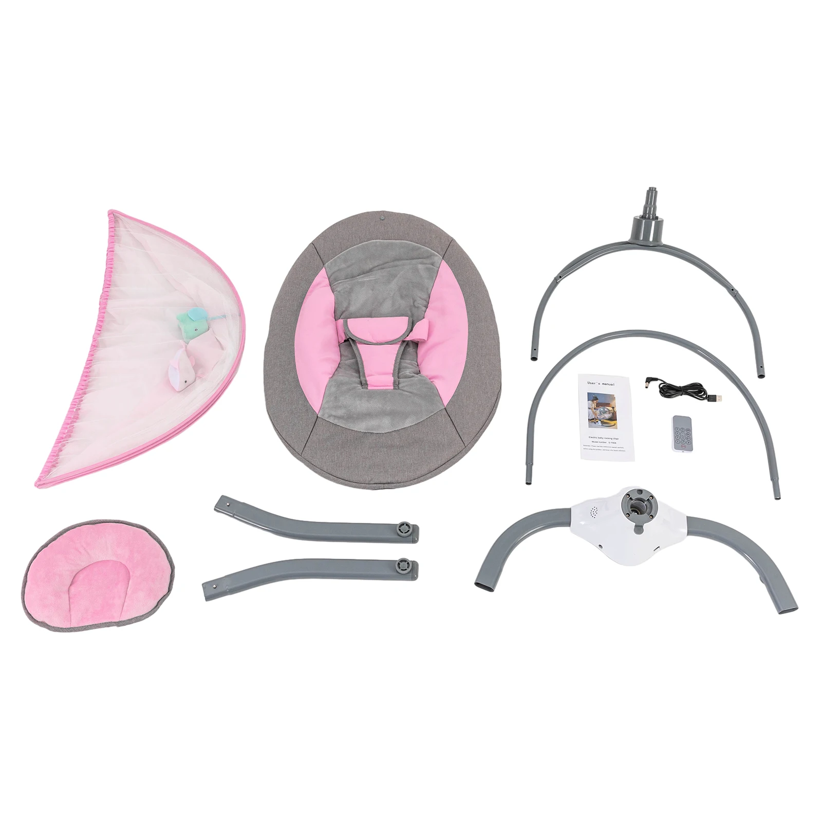 Electric Baby Swings for Infants to Toddler,Rocking Bedside Sleeper w/Wheels Travel Bag Music Speake for Newborn Boys and Girls