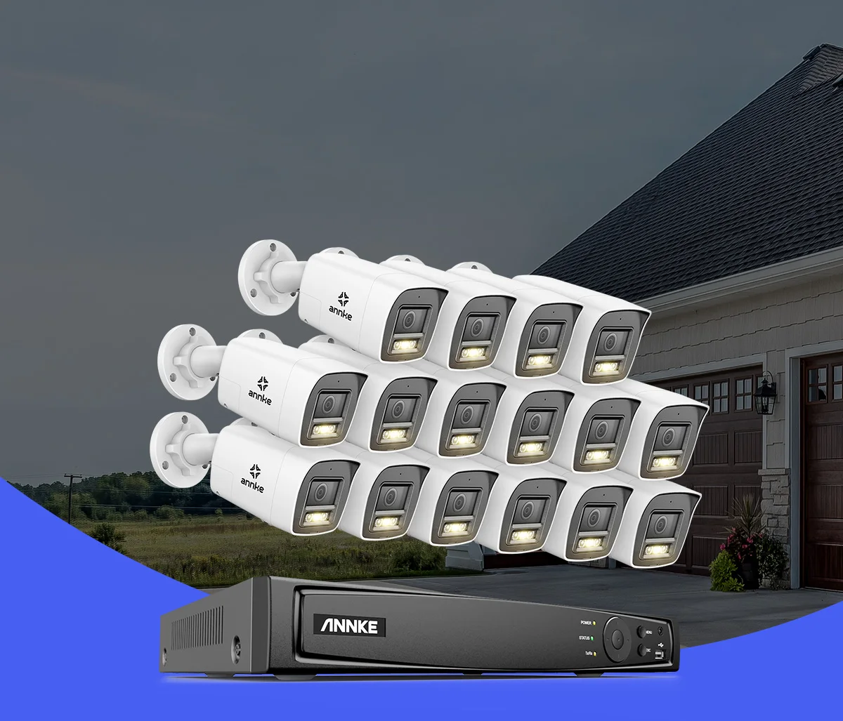 ANNKE 8CH 4K Ultra HD POE Network Video Security System 8MP H.265+ IP Camera Support Two Way Audio human & Vehicle Detection 4MM