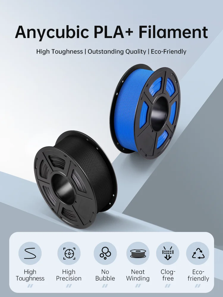 3KG ANYCUBIC PLA+ 3D Printer Filament 1.75mm High Precision Pla Plus 3D Printing Material Plastic Rubber Consumables