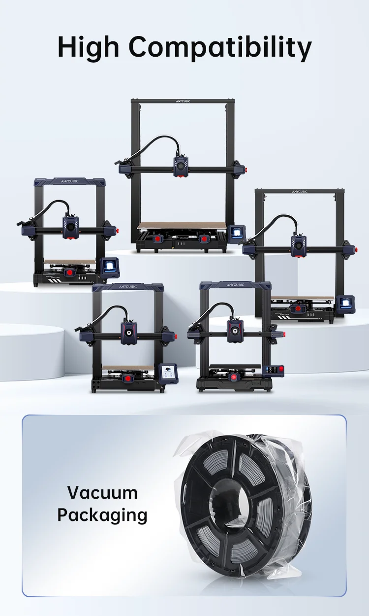 3KG ANYCUBIC PLA+ 3D Printer Filament 1.75mm High Precision Pla Plus 3D Printing Material Plastic Rubber Consumables