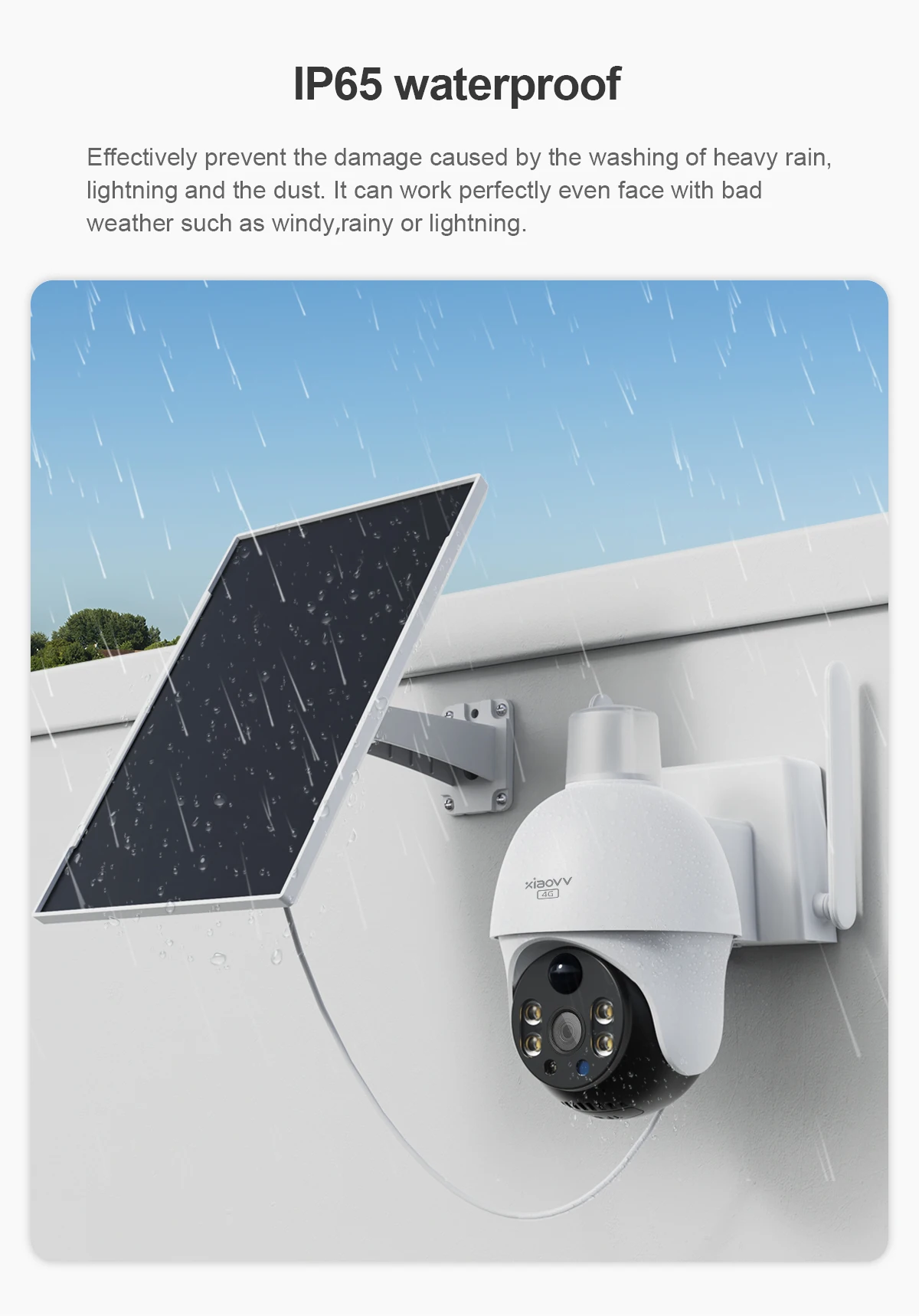 8MP 2K HD solar camera PTZ outdoor night vision security 4G SIM network camera with solar panel charging iCSee human detection