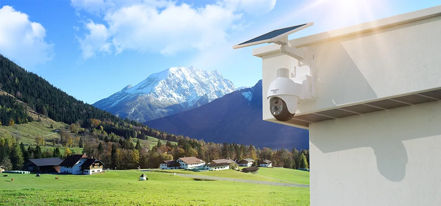 8MP 2K HD solar camera PTZ outdoor night vision security 4G SIM network camera with solar panel charging iCSee human detection