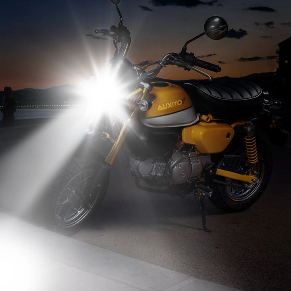 AUXITO H4 HB2 LED Motorcycle Headlamp Bulb CANBUS Lights Hi Lo Beam CSP Chip Motorbike 9003 Mini Lamp Wireless 6000K 1PC