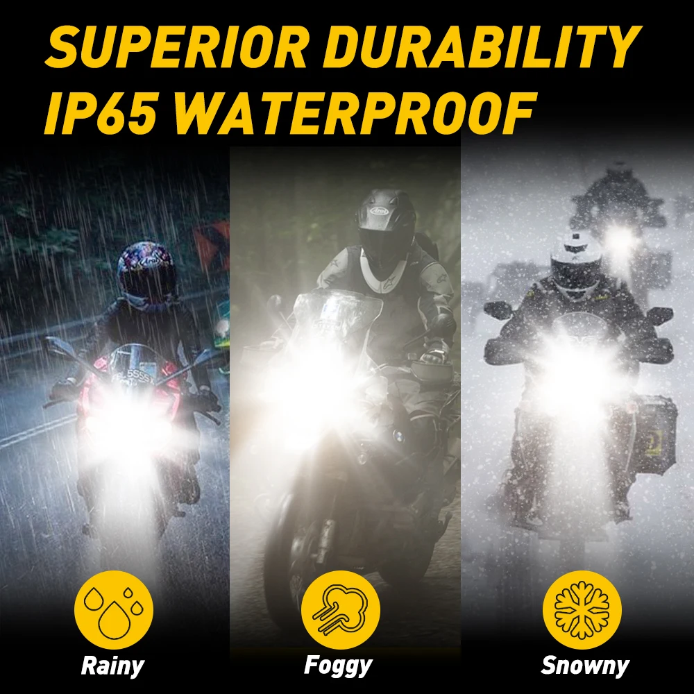 AUXITO H4 HB2 LED Motorcycle Headlamp Bulb CANBUS Lights Hi Lo Beam CSP Chip Motorbike 9003 Mini Lamp Wireless 6000K 1PC