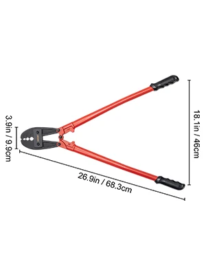 SucceBuy 24/30Inch Wire Rope Swager Crimper Tool Insulated Handle Aluminum Copper Cable Fishing Sleeves Cutter Crimping Pliers