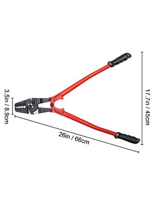 SucceBuy 24/30Inch Wire Rope Swager Crimper Tool Insulated Handle Aluminum Copper Cable Fishing Sleeves Cutter Crimping Pliers