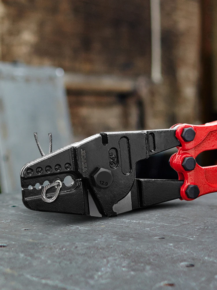 SucceBuy 24/30Inch Wire Rope Swager Crimper Tool Insulated Handle Aluminum Copper Cable Fishing Sleeves Cutter Crimping Pliers