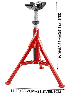 SucceBuy Pipe Holding Stand V-Head 1107A 1107C 1107 w/ 2/4 Ball Transfer Folding Tripod Pipeworking Supporting Clamped Tool