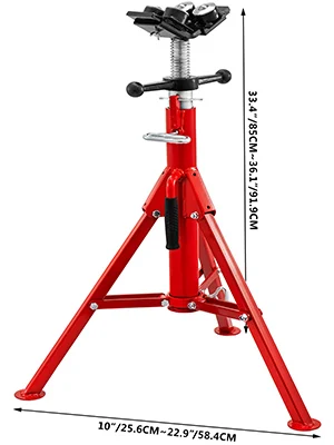 SucceBuy Pipe Holding Stand V-Head 1107A 1107C 1107 w/ 2/4 Ball Transfer Folding Tripod Pipeworking Supporting Clamped Tool
