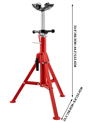SucceBuy Pipe Holding Stand V-Head 1107A 1107C 1107 w/ 2/4 Ball Transfer Folding Tripod Pipeworking Supporting Clamped Tool