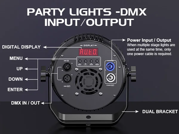 U'King 4PCS 18X8W RGBW LED Par Light DMX512 Disco Light 4IN1 LED Stage Light Effect DJ Equipment for Wedding Bar KTV Party