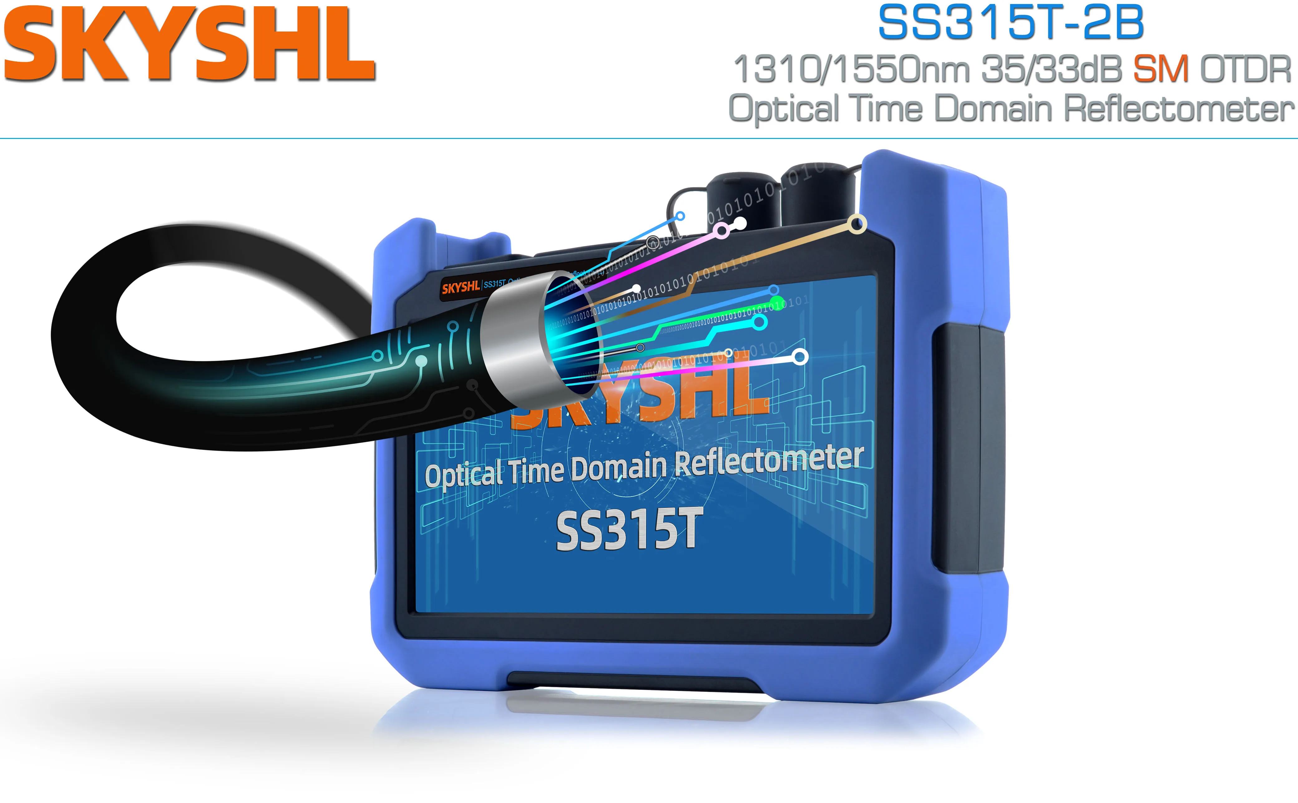 SKYSHL 1310nm/35dB+1550nm/33dB SM Fiber OTDR Tester Build in OPM+OLS+VFL+Event Map Compatible with SC+FC+ST+LC/UPC&APC Connector
