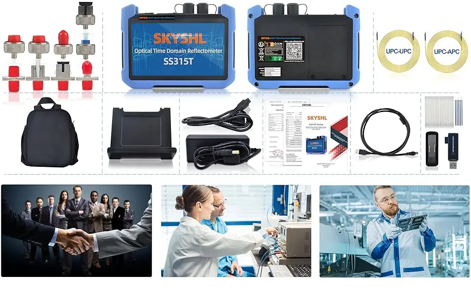 SKYSHL 1310nm/35dB+1550nm/33dB SM Fiber OTDR Tester Build in OPM+OLS+VFL+Event Map Compatible with SC+FC+ST+LC/UPC&APC Connector