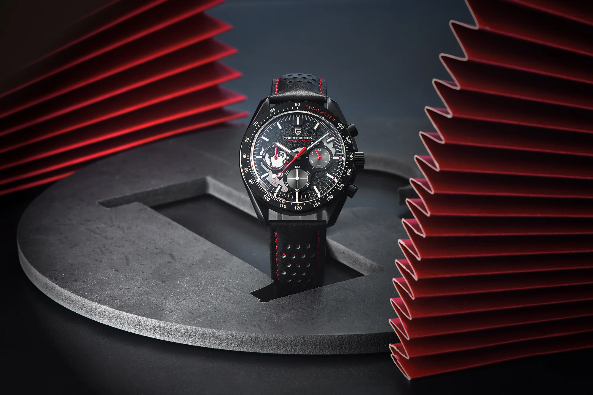 PAGANI DESIGN 2025 New Moon Dark Men's Watches Luxury Quartz Watch Men Skeleton Sport Chronograph AR Sapphire glass Wrist Watch