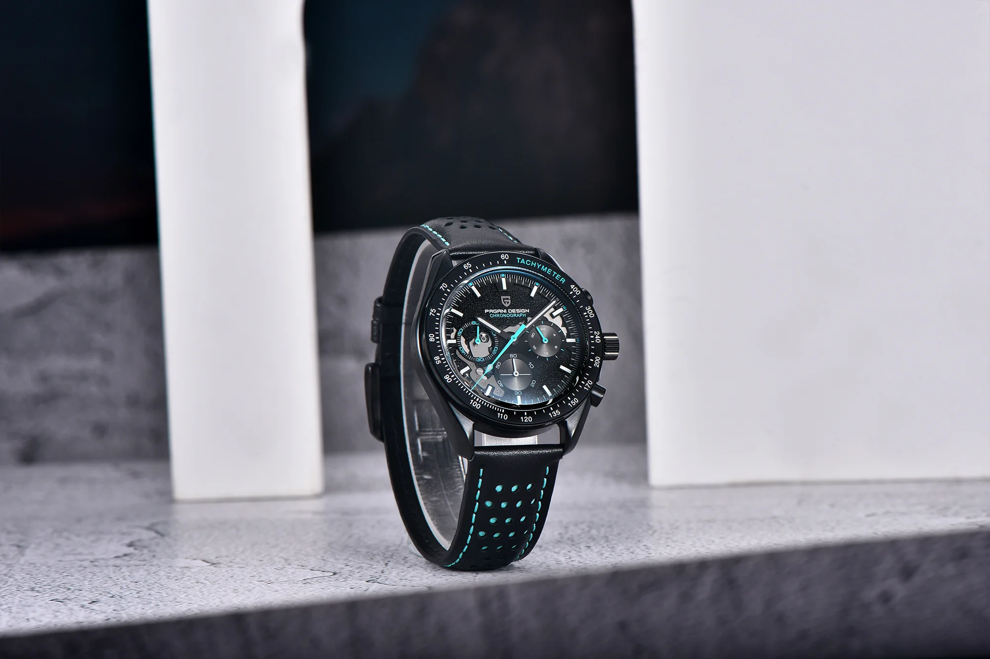 PAGANI DESIGN 2025 New Moon Dark Men's Watches Luxury Quartz Watch Men Skeleton Sport Chronograph AR Sapphire glass Wrist Watch