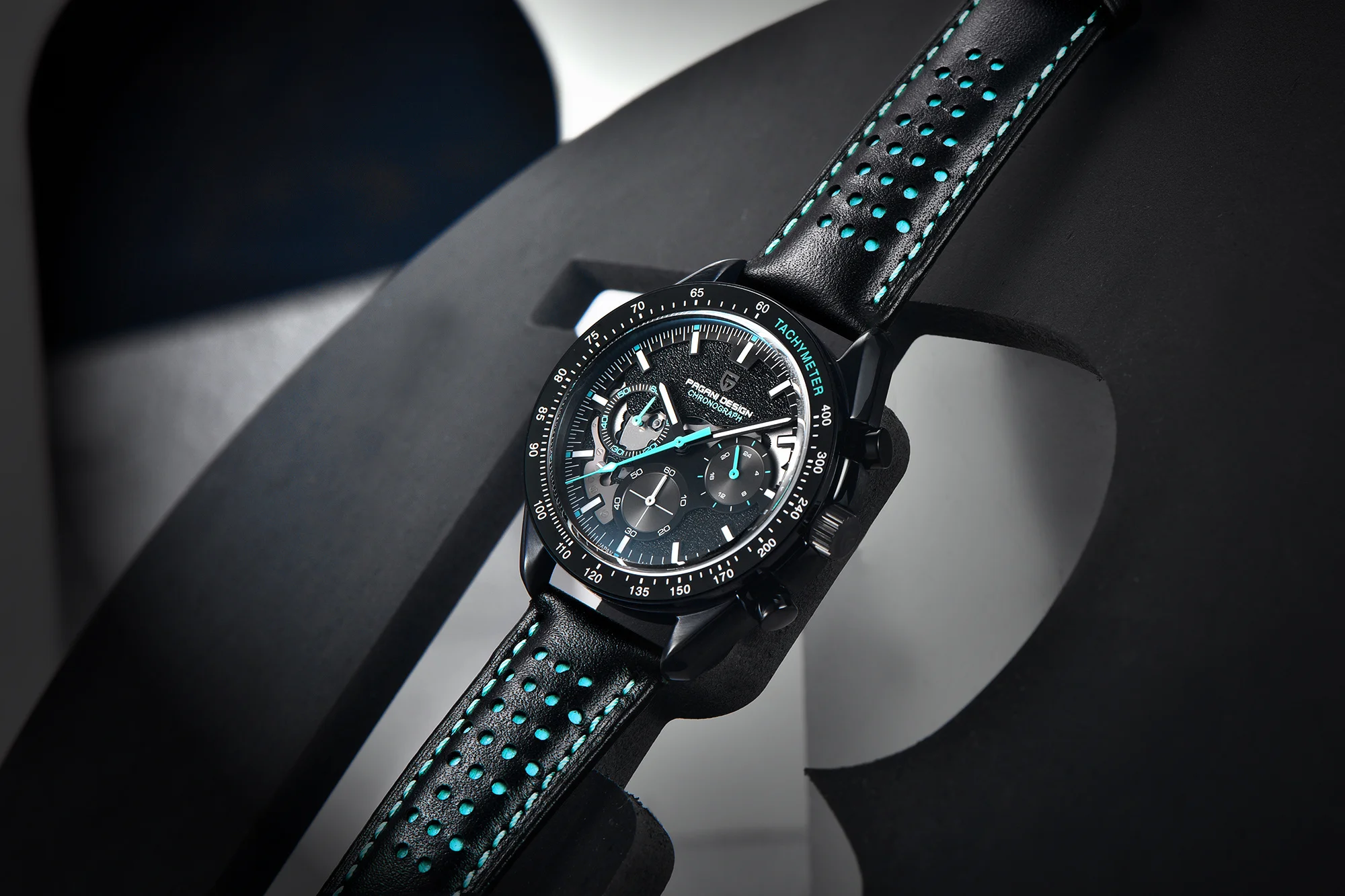 PAGANI DESIGN 2025 New Moon Dark Men's Watches Luxury Quartz Watch Men Skeleton Sport Chronograph AR Sapphire glass Wrist Watch