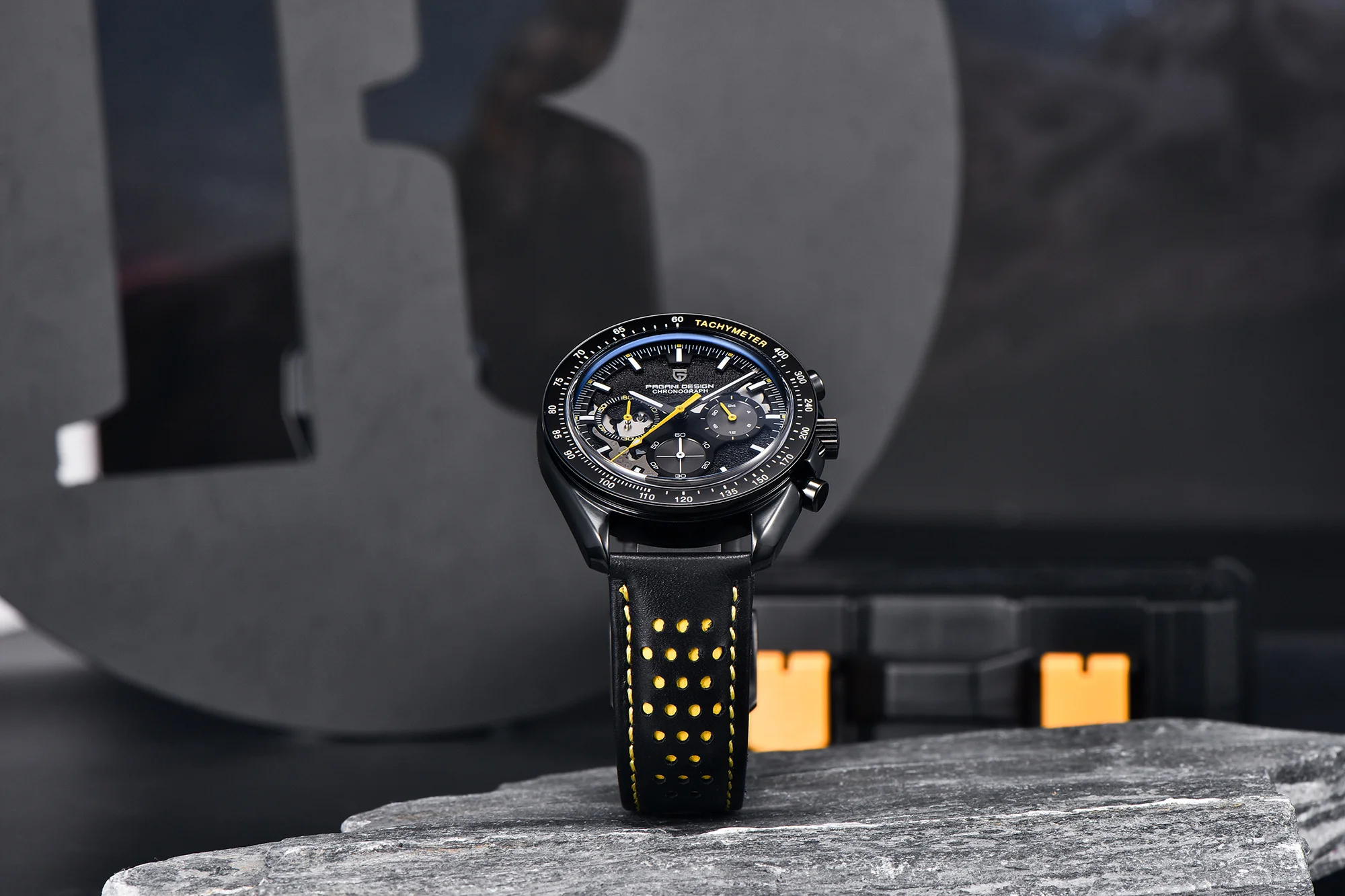 PAGANI DESIGN 2025 New Moon Dark Men's Watches Luxury Quartz Watch Men Skeleton Sport Chronograph AR Sapphire glass Wrist Watch
