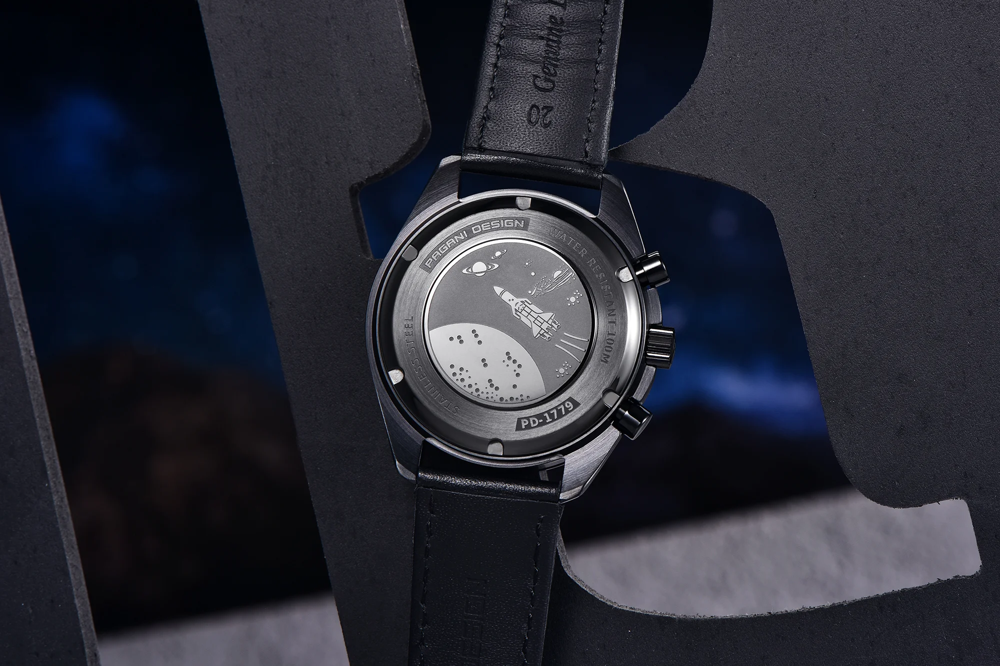 PAGANI DESIGN 2025 New Moon Dark Men's Watches Luxury Quartz Watch Men Skeleton Sport Chronograph AR Sapphire glass Wrist Watch