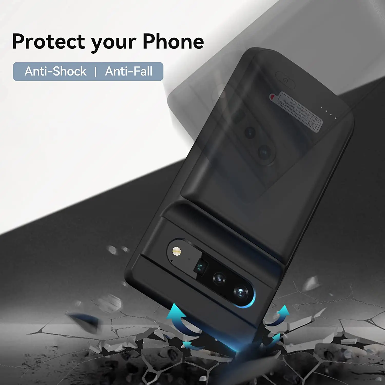 Battery Case for Google Pixel 6 Pro Powerful Rechargeable Charging Case 10000mAh Extended Backup Charger Case Power Bank
