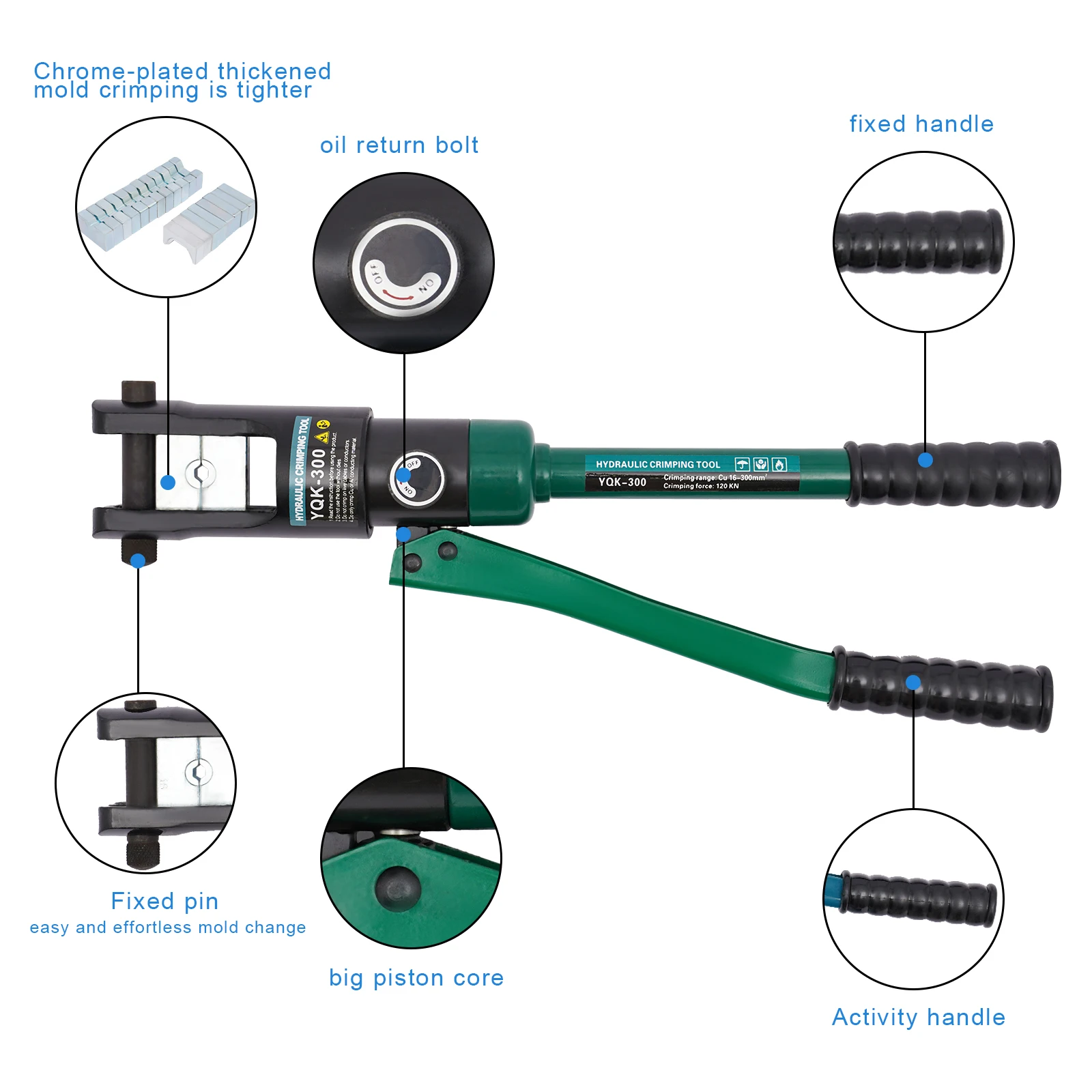 YQK300 Hydraulic Crimping Tool Rope Tonne Wire Balustrade Crimper Blue/Green/Red