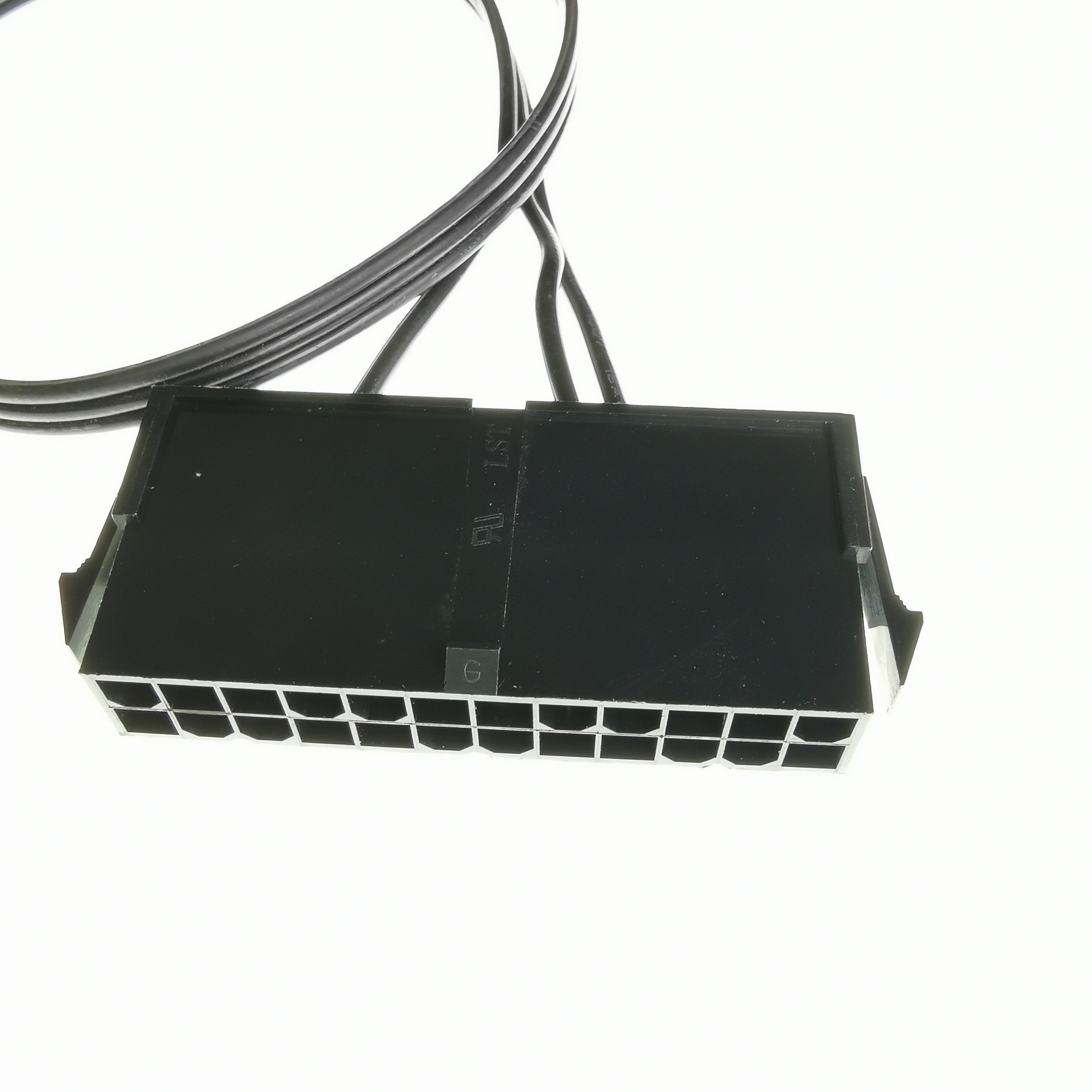 PC Server ATX PSU 24Pin Female Socket Starter Switch Button Power Cable 18AWG Self-Lock Boat Shape 50cm Red Indicator Light