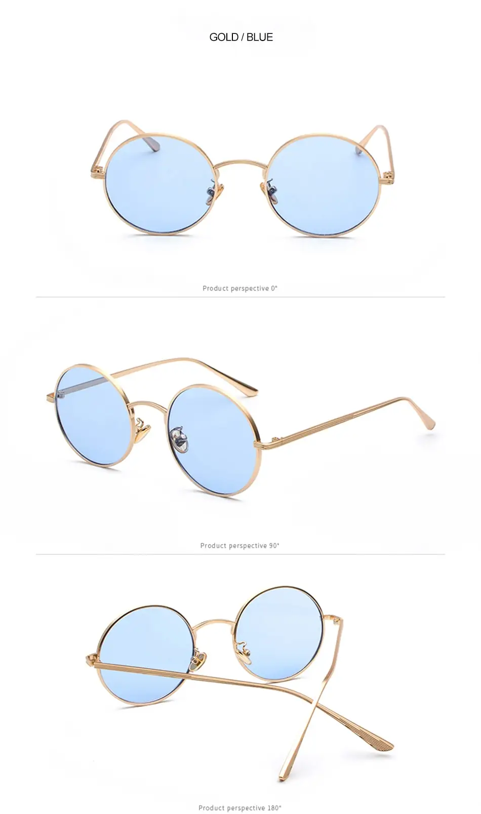 SPLOV Vintage Men Sunglasses Women Retro Punk Style Round Metal Frame Colorful Lens Sun Glasses Fashion Eyewear Gafas Sol Mujer