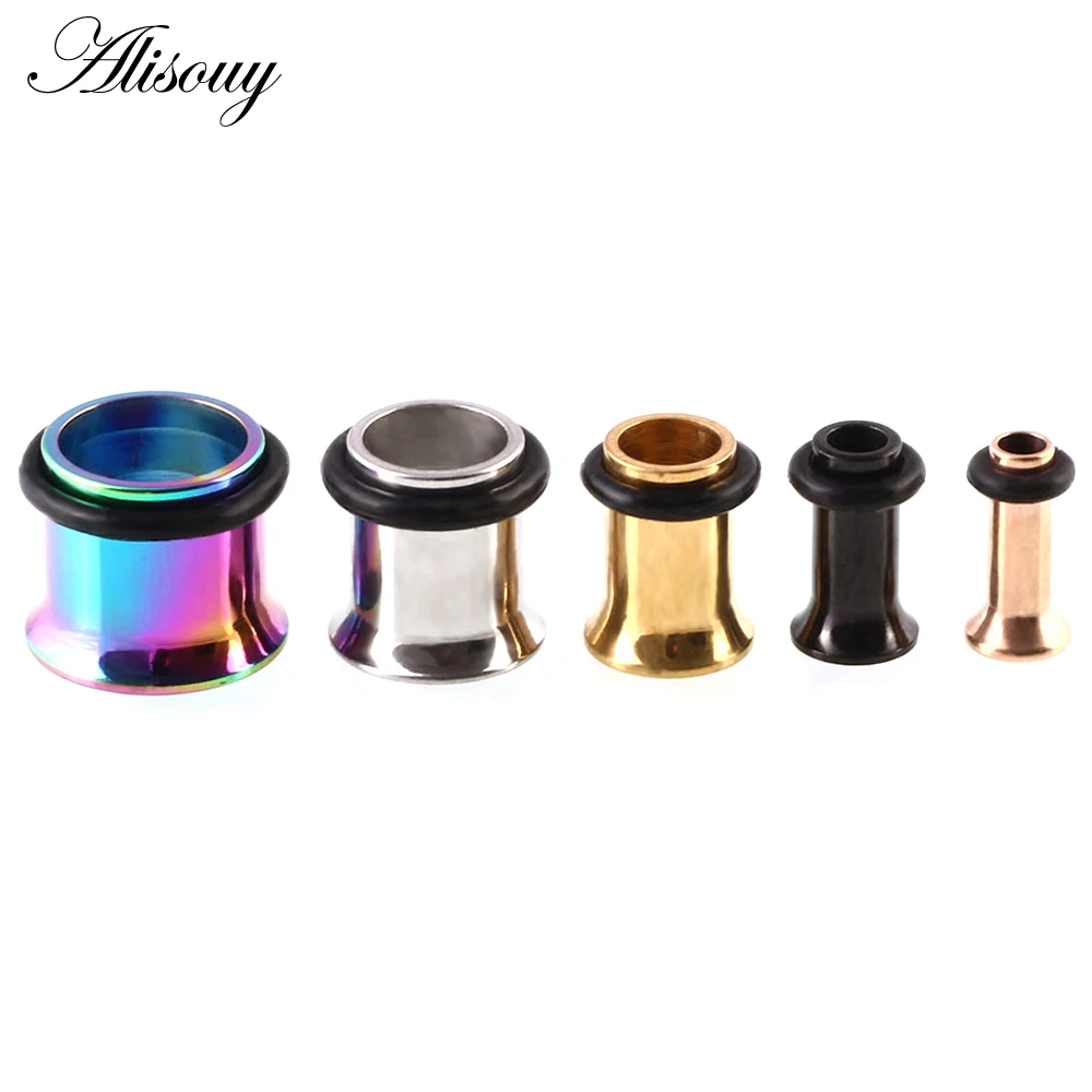 1pc 2mm-25mm Stainless Steel Ear Plugs Tunnels Rose Gold Color Screwed Earrings Expander Earlet Gauges Body Piercings Jewelry