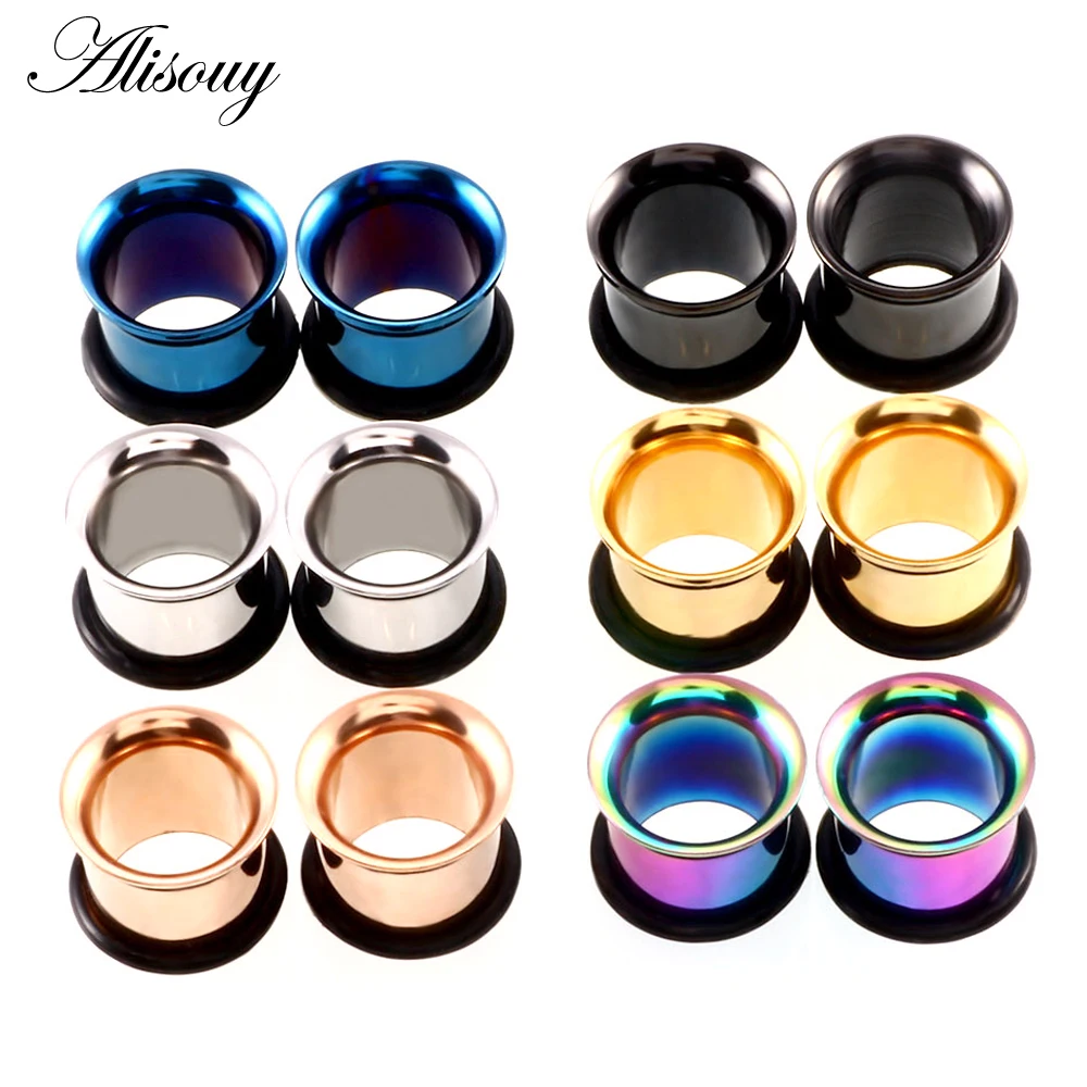 1pc 2mm-25mm Stainless Steel Ear Plugs Tunnels Rose Gold Color Screwed Earrings Expander Earlet Gauges Body Piercings Jewelry