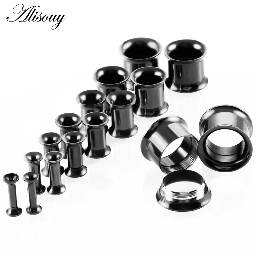 1pc 2mm-25mm Stainless Steel Ear Plugs Tunnels Rose Gold Color Screwed Earrings Expander Earlet Gauges Body Piercings Jewelry